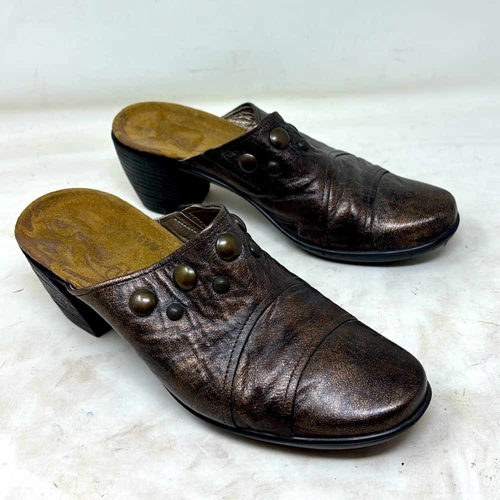 Romika Brown Leather Mule Clogs Size 39